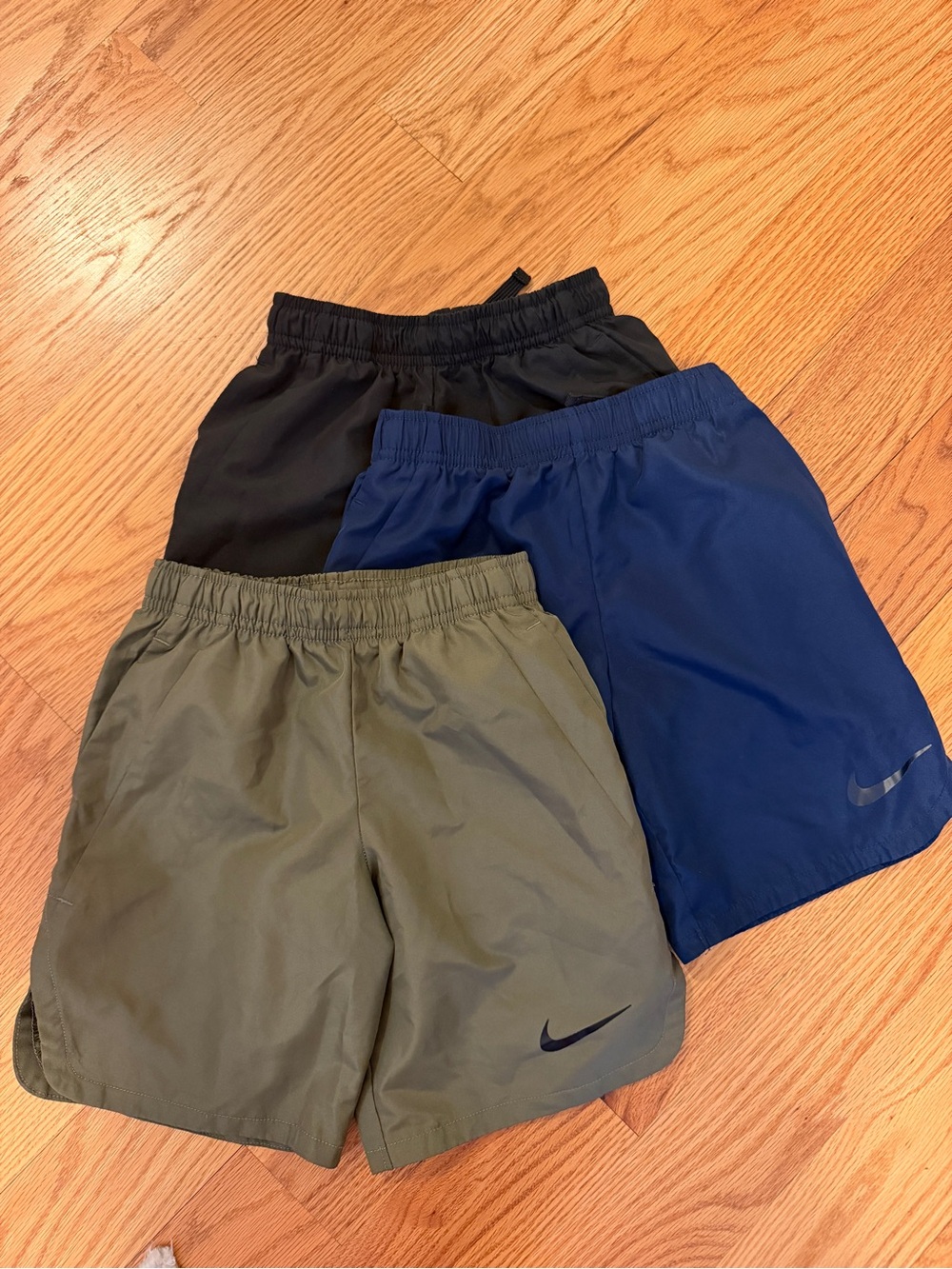 Nike Kids' Athletic Shorts Trio - Black, Navy & Olive